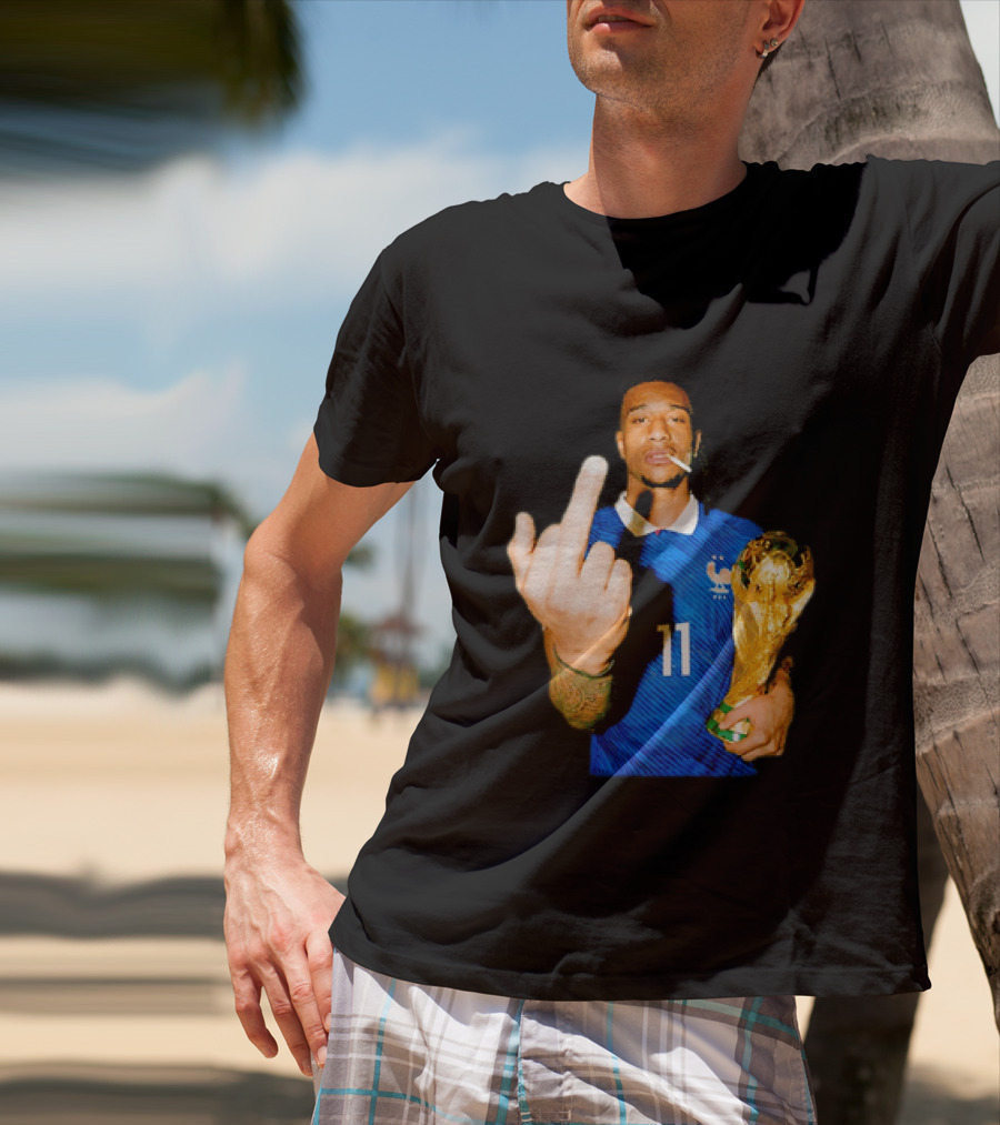 France National Team Number 11 Middle Finger Trophy Gesture T-Shirt