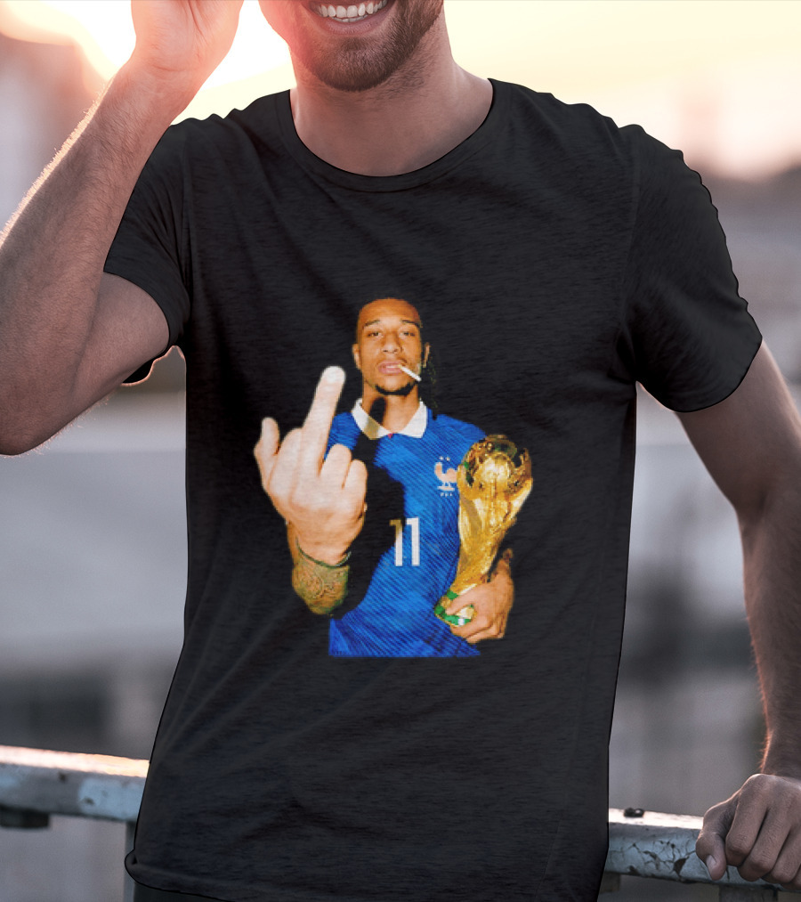 France National Team Number 11 Middle Finger Trophy Gesture T-Shirt