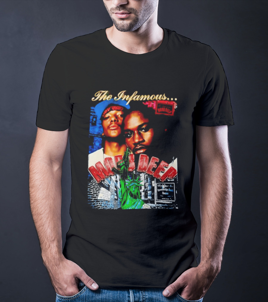 The Infamous Mobb Deep Havoc Prodigy Queensbridge South Houses New York City Statue Of Liberty T-Shirt