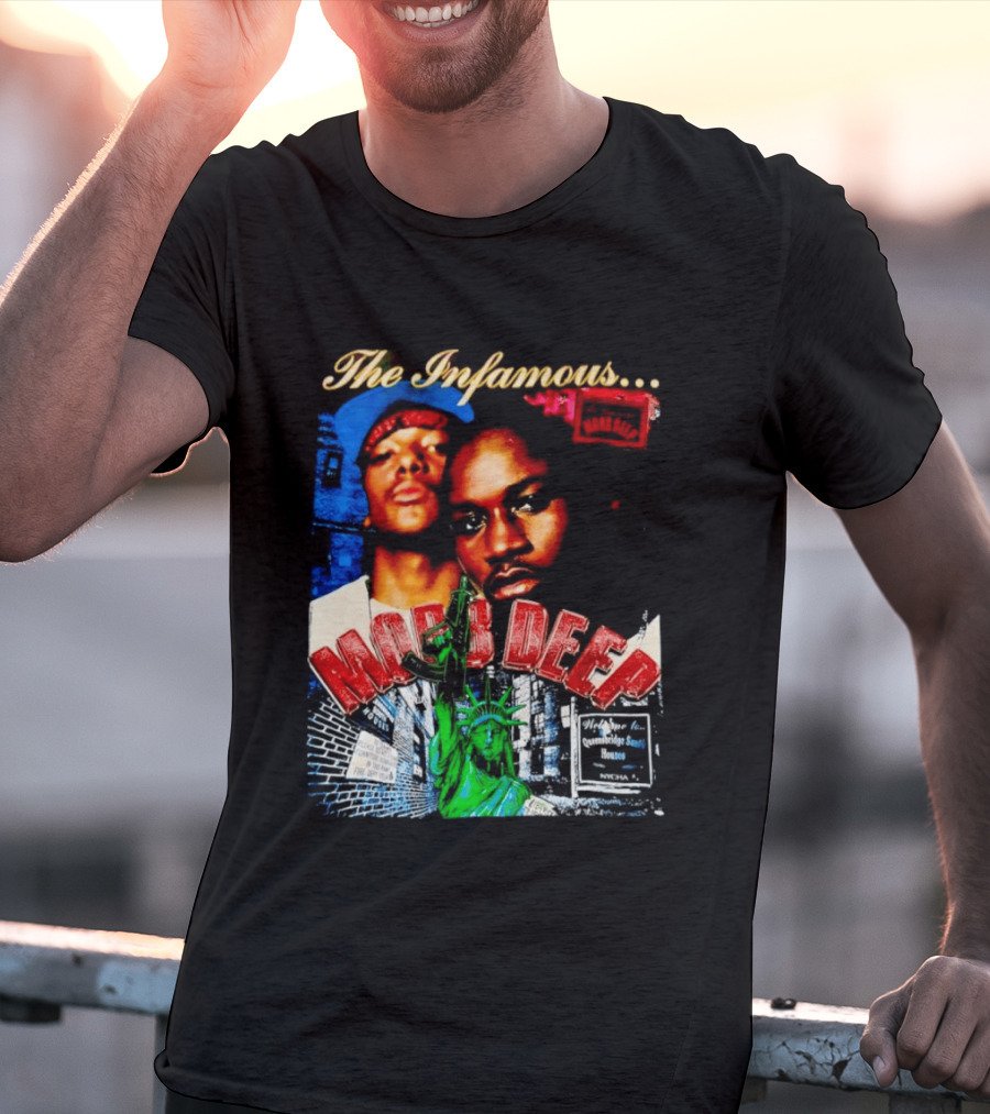 The Infamous Mobb Deep Havoc Prodigy Queensbridge South Houses New York City Statue Of Liberty T-Shirt