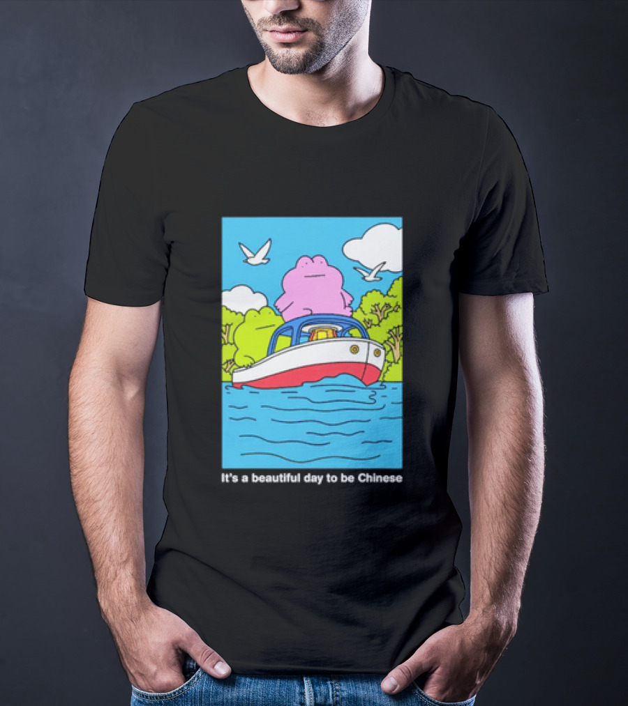 It's A Beautiful Day To Be Chinese Frog On A Boat T-Shirt