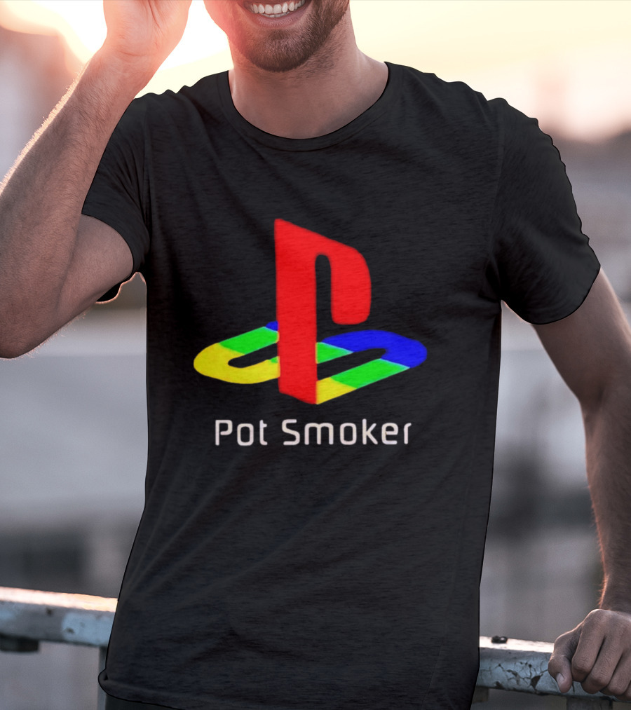 PlayStation Pot Smoker Iconic Colorful Gaming T-Shirt