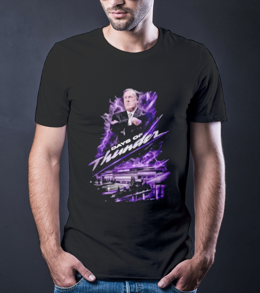 Rick Adelman Days Of Thunder Arco Arena Purple Lightning T-Shirt