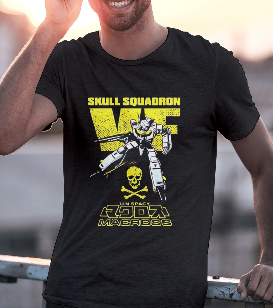 Skull Squadron VF U.N. Spacy Macross Anime Valkyrie T-Shirt