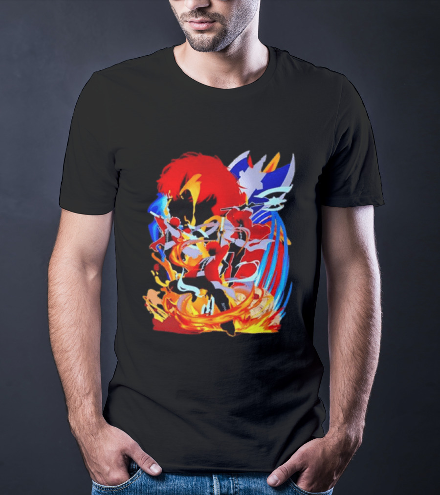 Stark Frieren Beyond Journey's End Anime Dynamic Colorful Scene T-Shirt