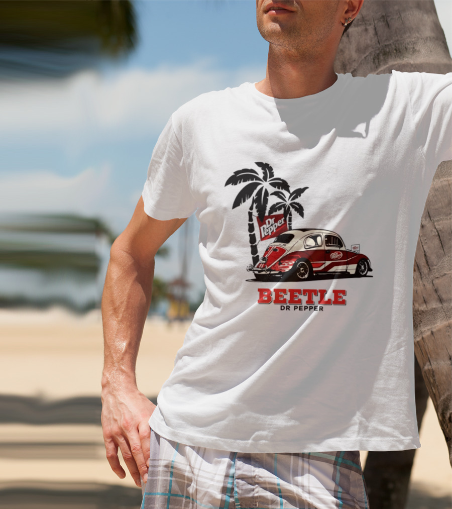 Beetle Dr Pepper Volkswagen Car With Palm Tree T-Shirt