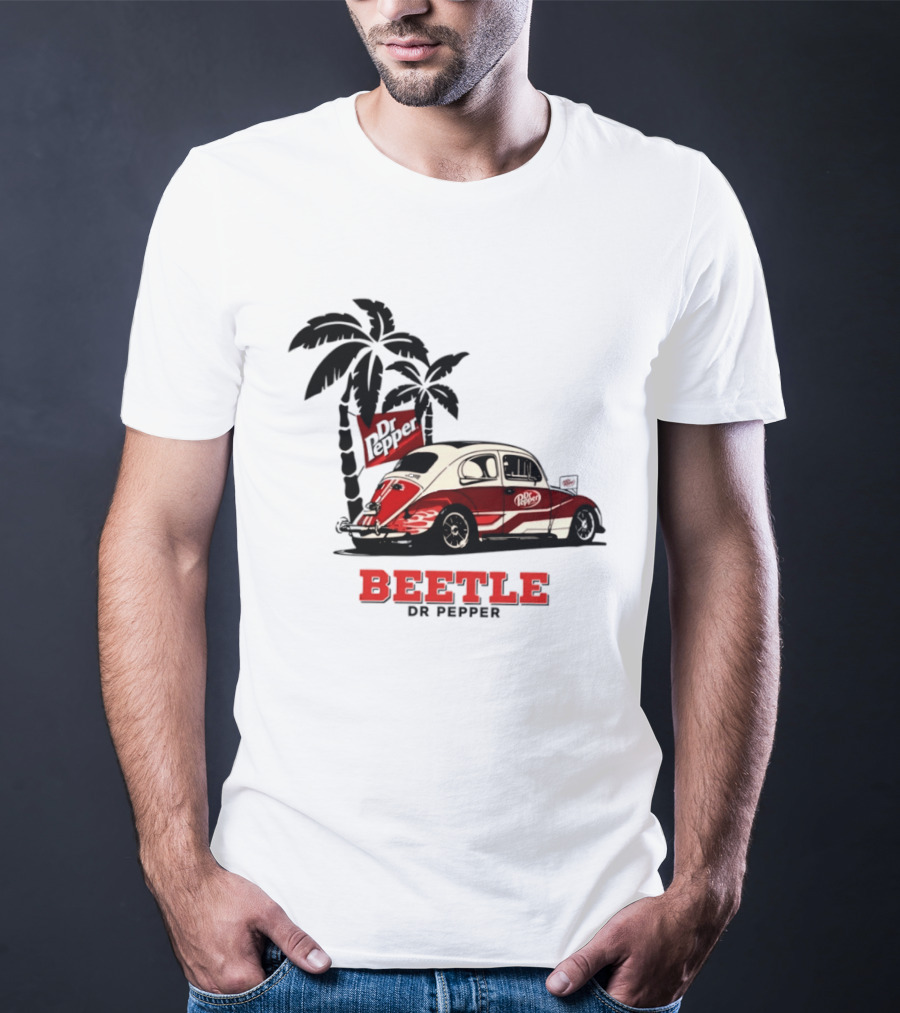 Beetle Dr Pepper Volkswagen Car With Palm Tree T-Shirt