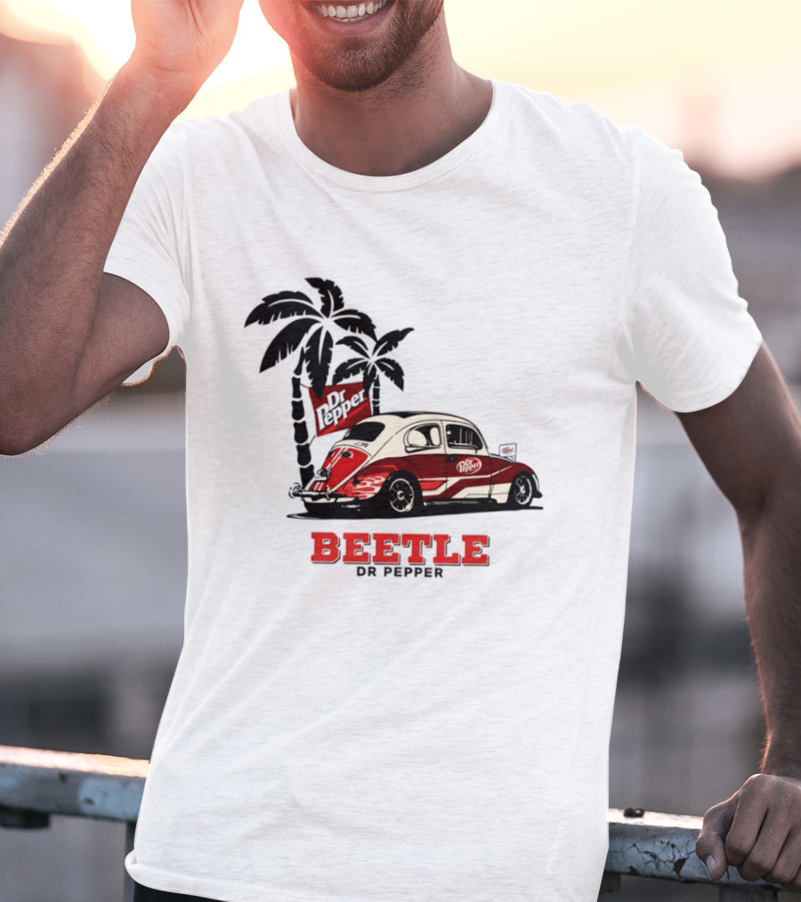 Beetle Dr Pepper Volkswagen Car With Palm Tree T-Shirt