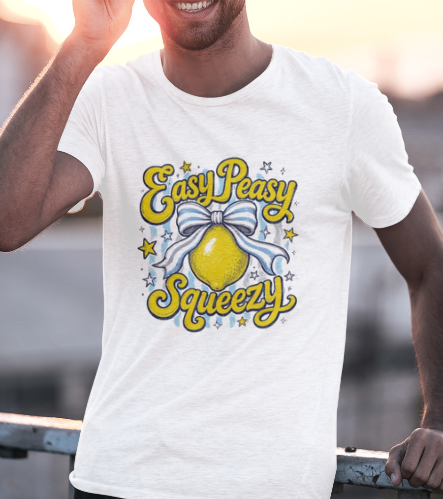 Easy Peasy Squeezy Lemon Bow Stars T-Shirt