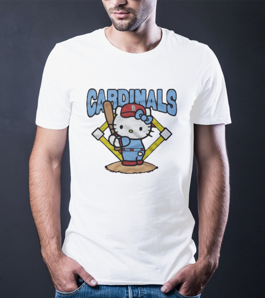 Hello Kitty St Louis Cardinals Baseball Batter MLB Cartoon T-Shirt