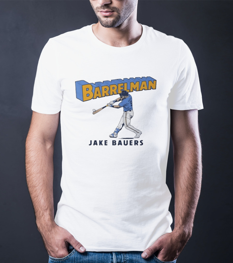 Milwaukee Brewers Barrelman Jake Bauers Swinging Bat T-Shirt