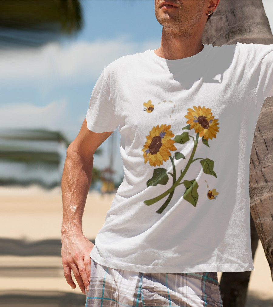 Sunflower Good Times With Sunflowers Bees And Scar Suowers T-Shirt