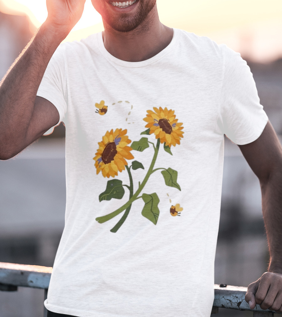 Sunflower Good Times With Sunflowers Bees And Scar Suowers T-Shirt