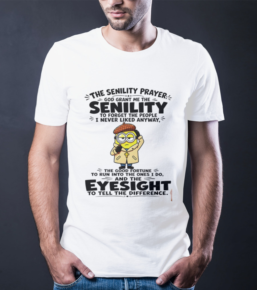 Minion Detective Senility Prayer Forget People Eyeglasses T-Shirt