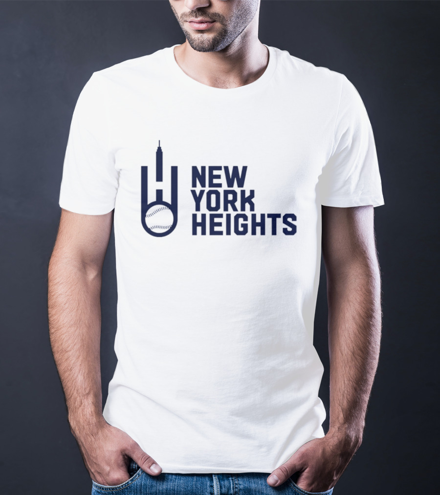 New York Heights Baseball City Skyline Empire State T-Shirt