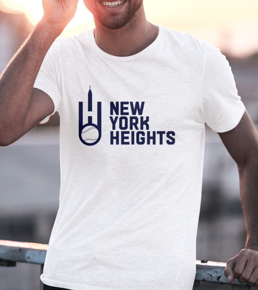 New York Heights Baseball City Skyline Empire State T-Shirt
