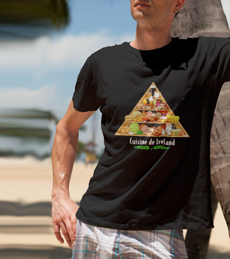 Cuisine De Ireland Humorous Cartoon Food Pyramid T-Shirt