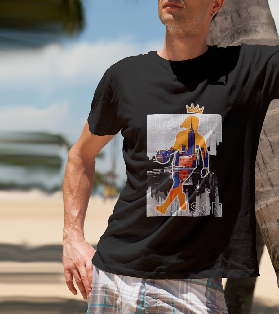 King Of New York Jalen Brunson New York Knicks NBA 2026 Skyline T-Shirt