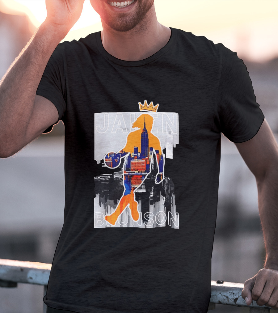 King Of New York Jalen Brunson New York Knicks NBA 2026 Skyline T-Shirt