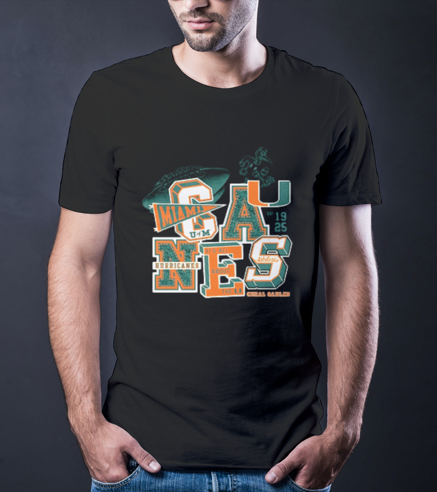 Miami Hurricanes U Coral Gables Athletic Football Team It's All About The U T-Shirt