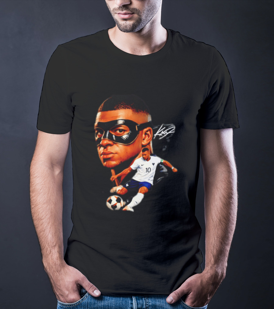 France Kylian Mbappe 10 Soccer Star Masked Player T-Shirt