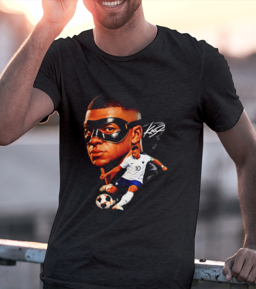 France Kylian Mbappe 10 Soccer Star Masked Player T-Shirt