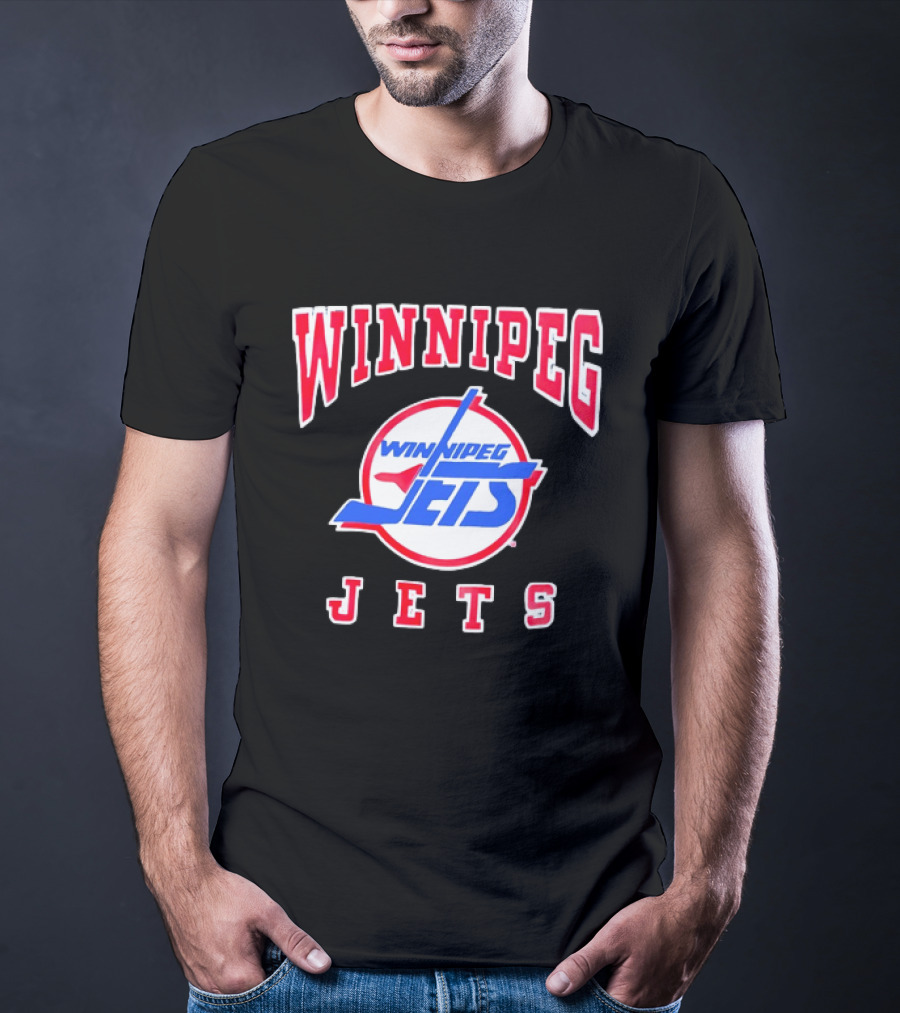 Winnipeg Jets Hockey Team Name Bold NHL Sportswear T-Shirt