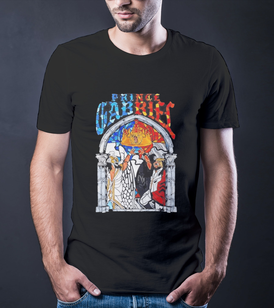 Prince Gabriel Stained Glass Window Kings Crown Angels T-Shirt