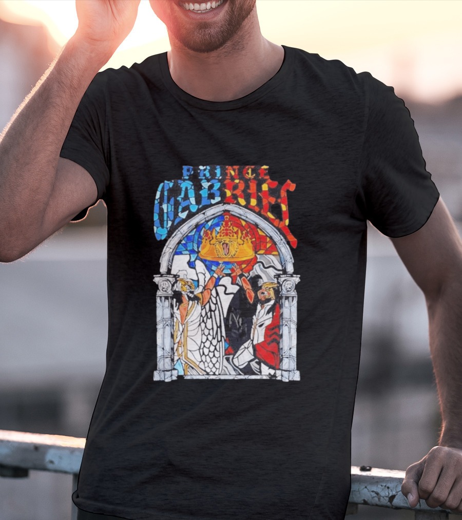 Prince Gabriel Stained Glass Window Kings Crown Angels T-Shirt
