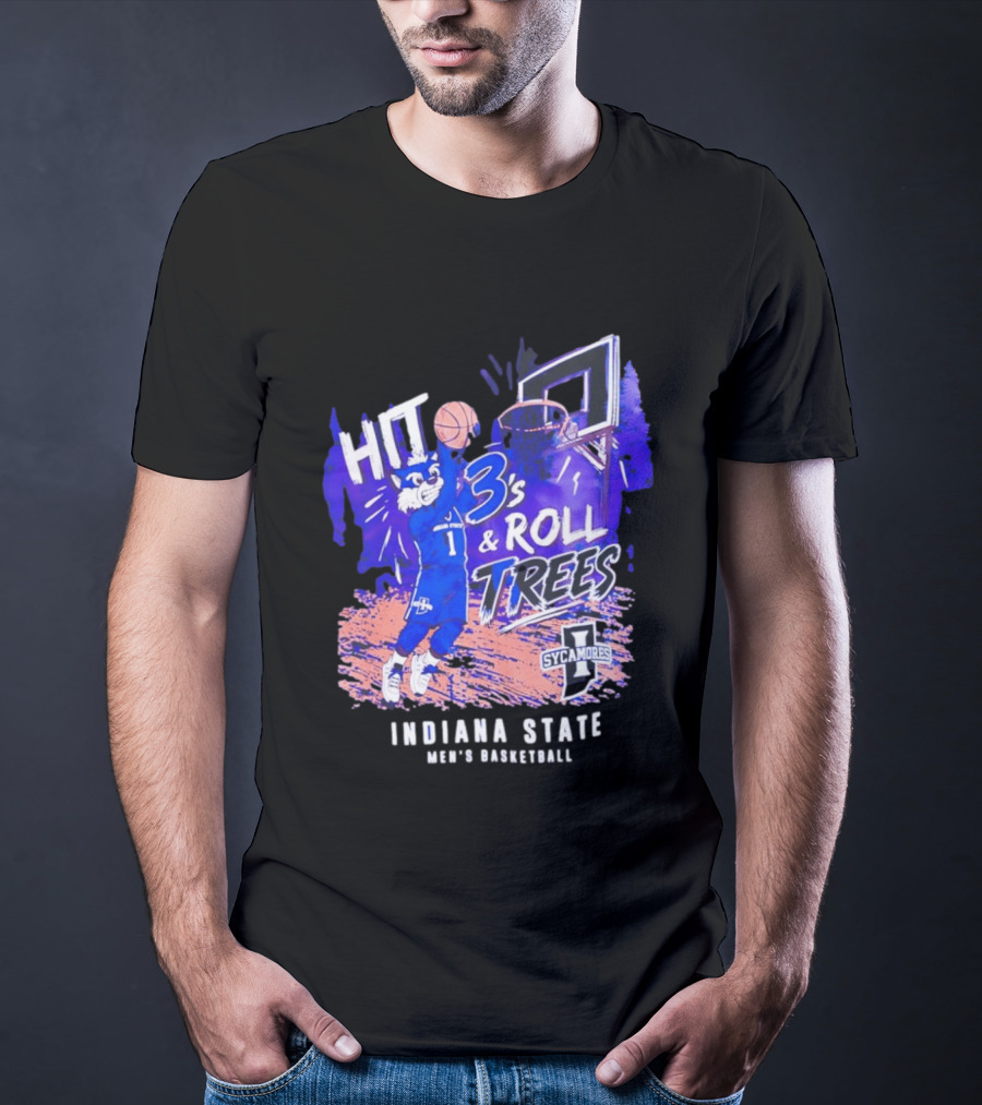 Indiana State Hit 3s And Roll Trees Sycamores Basketball T-Shirt