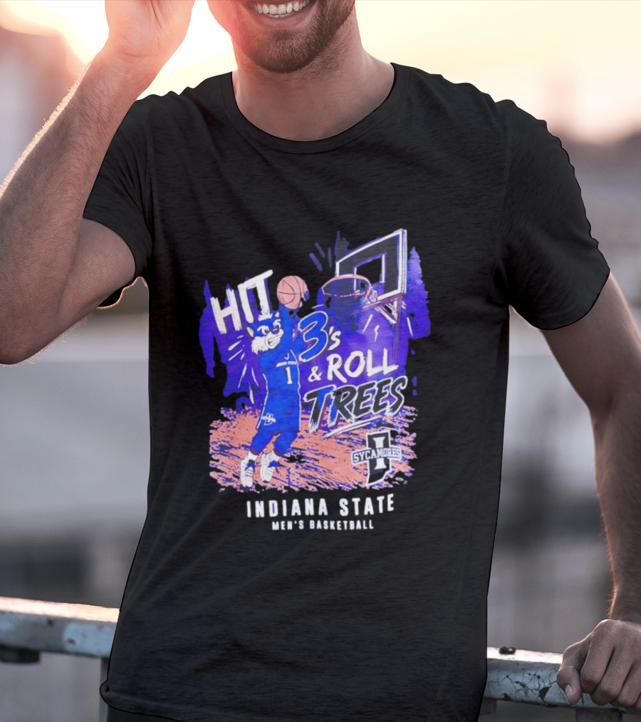 Indiana State Hit 3s And Roll Trees Sycamores Basketball T-Shirt