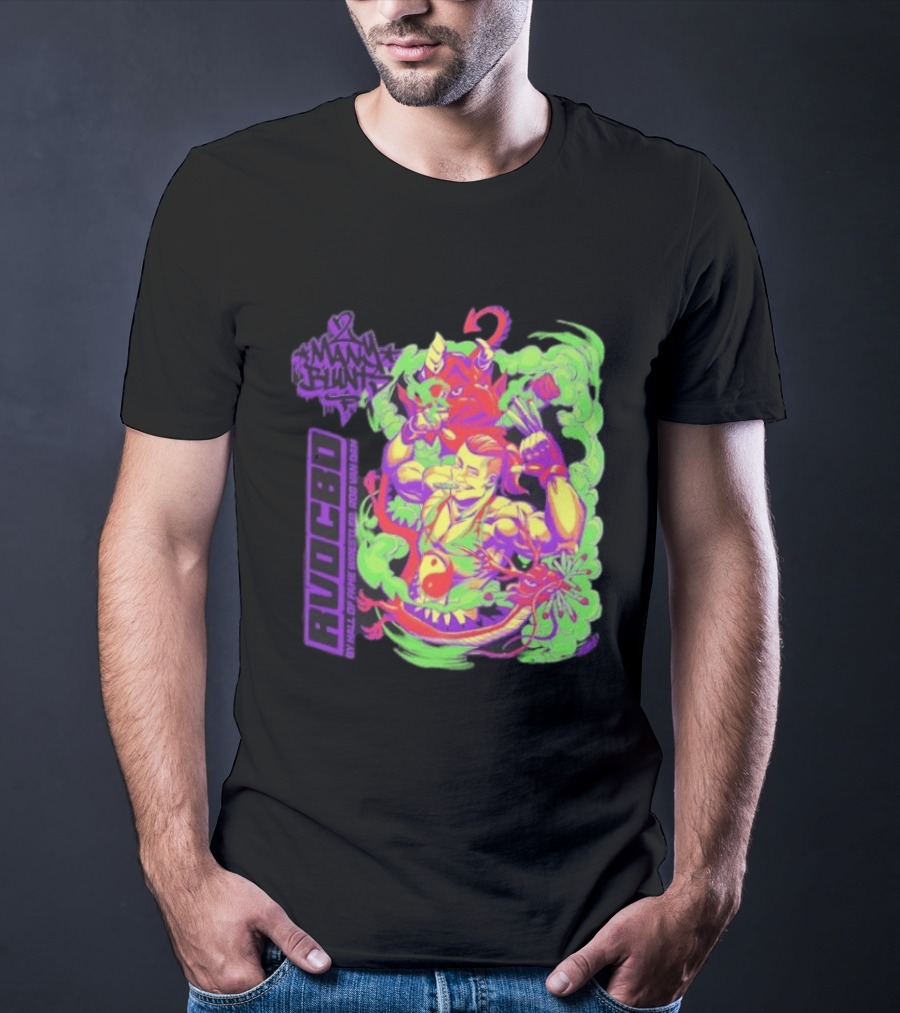 Rob Van Dam 2 Many Blunts RVD CBD Hall Of Fame Wrestler Psychedelic Smoke Dragons T-Shirt