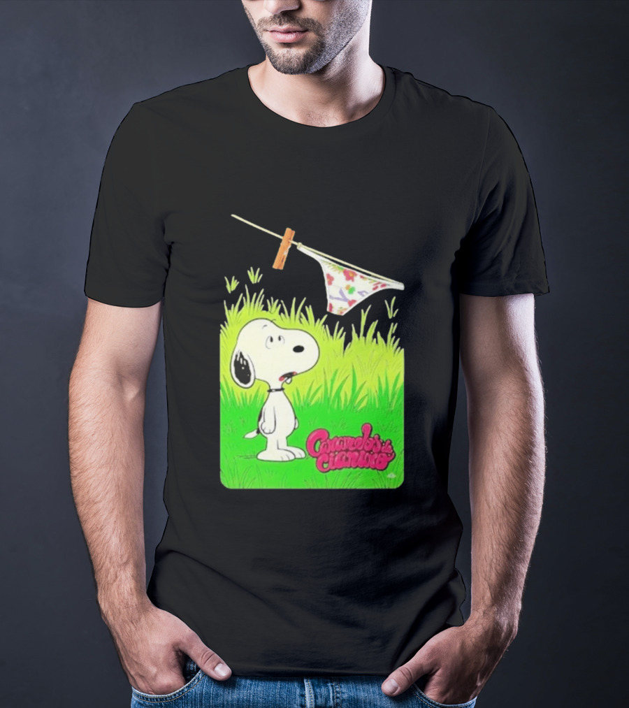 Snoopy Caramelos De Cianuro En Español Classic Cartoon And Rock Band Fusion T-Shirt