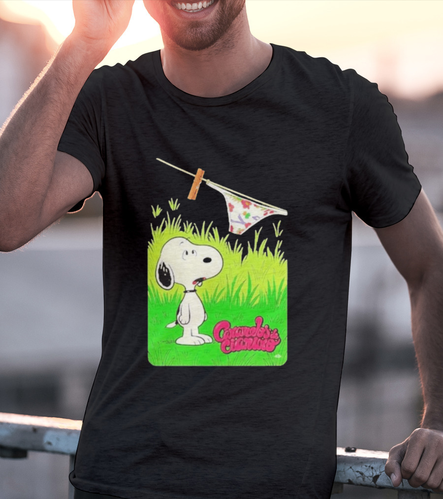 Snoopy Caramelos De Cianuro En Español Classic Cartoon And Rock Band Fusion T-Shirt