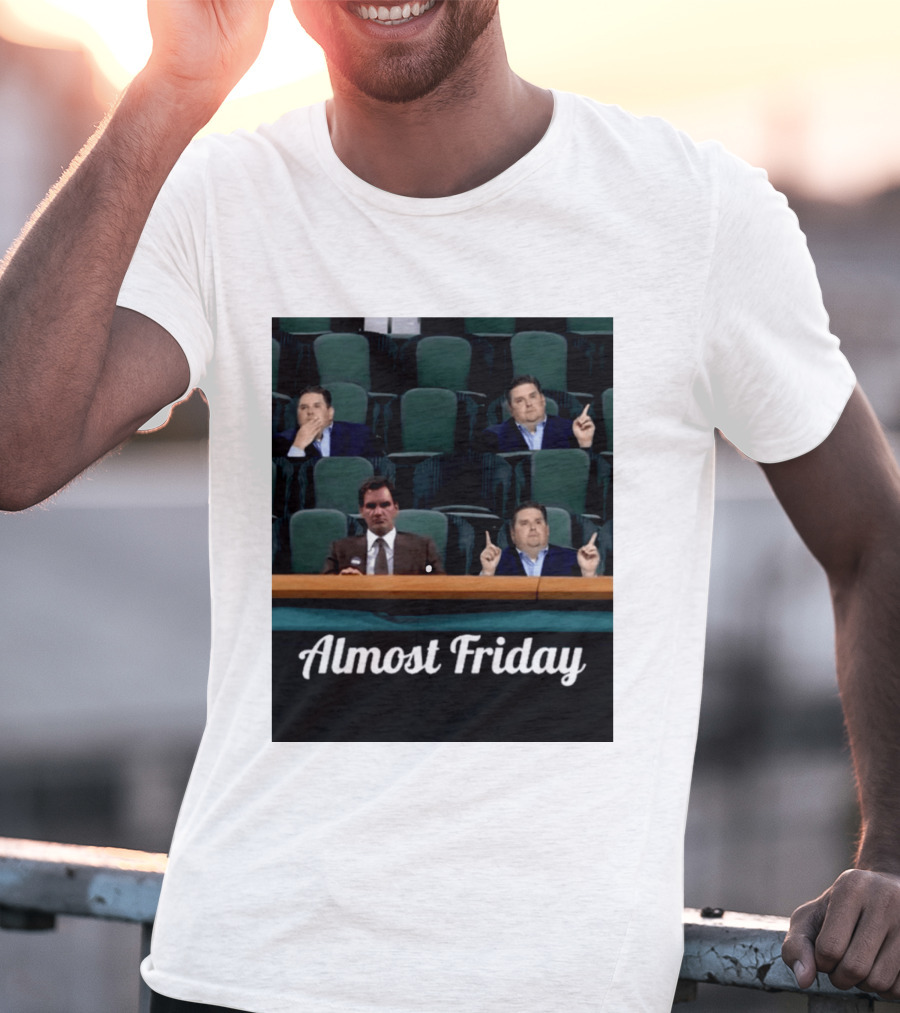 Almost Friday Meme With Roger Federer And Jonah Hill In Audience T-Shirt