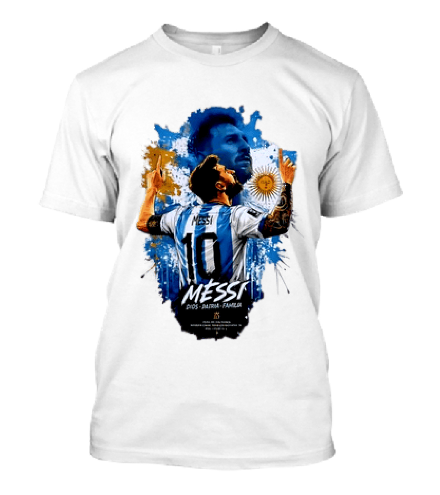 Messi Dios Patria Familia Argentina Football 10 Pointing To The Sky T-Shirt
