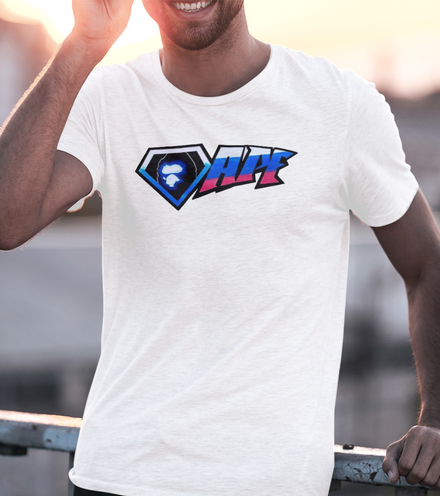 Gorilla Diamond APE Shield Blue Red Gradient T-Shirt