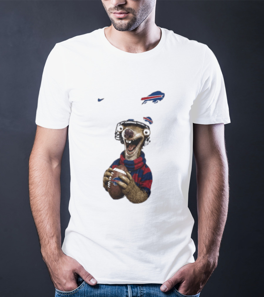Sid The Sloth Buffalo Bills Football Helmet Scarf Iconic Team Fun T-Shirt