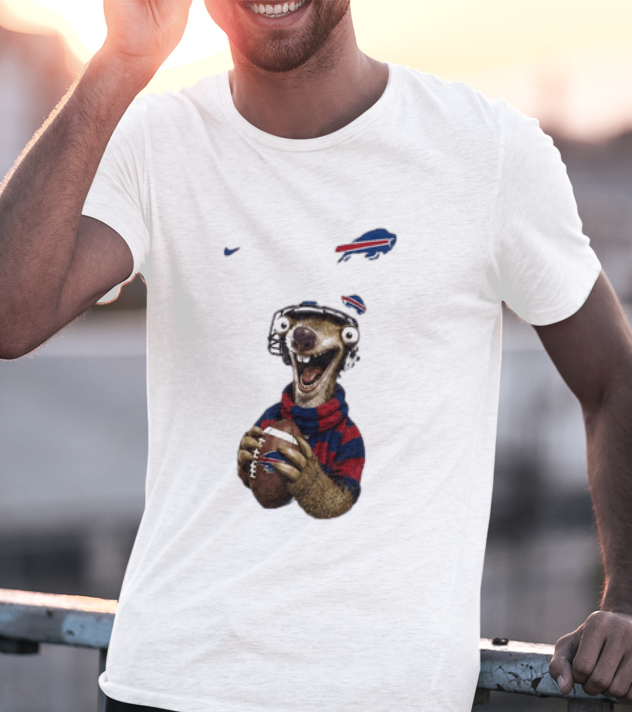 Sid The Sloth Buffalo Bills Football Helmet Scarf Iconic Team Fun T-Shirt