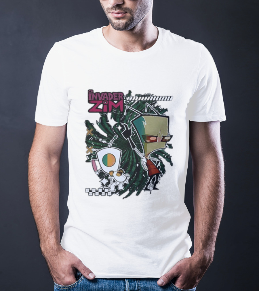 Invader Zim Gir With Zim Eating Taco Spiral T-Shirt