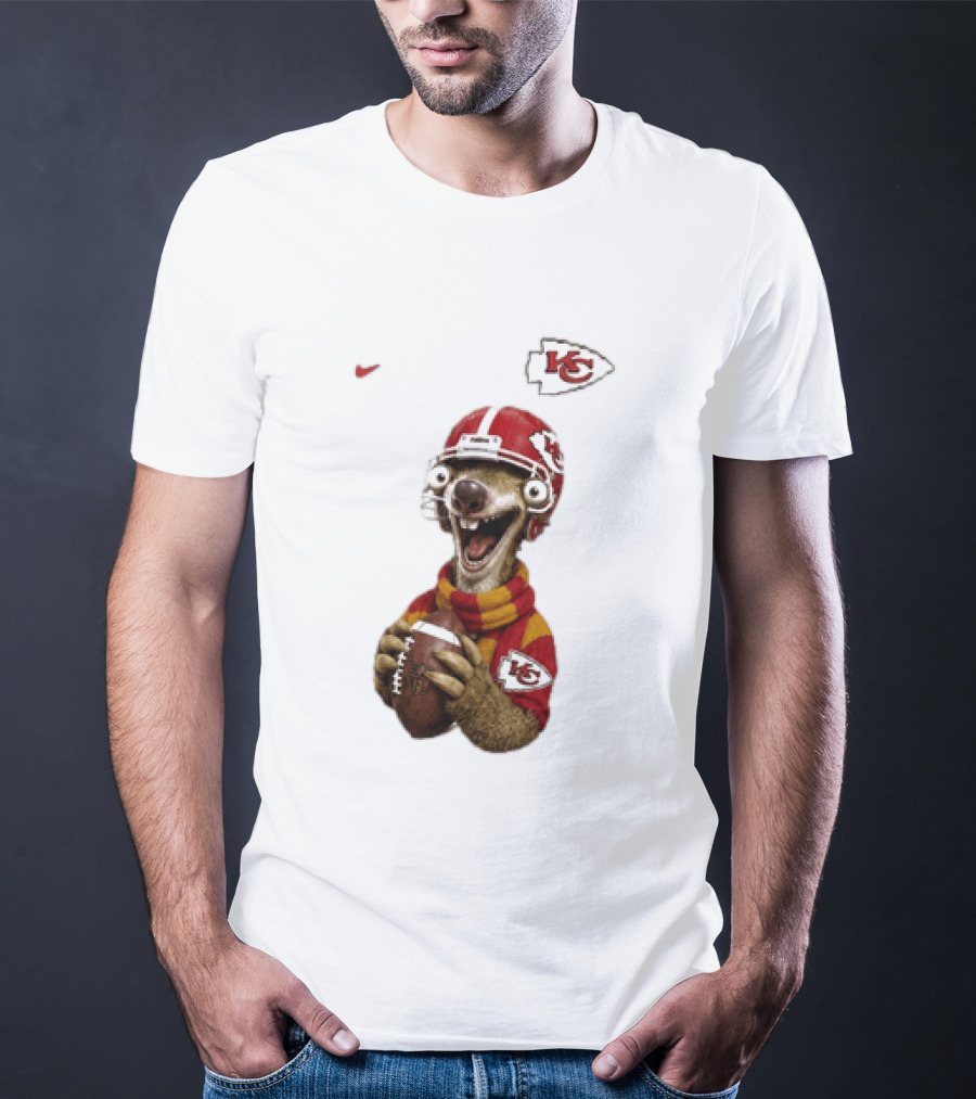 Sid The Sloth Kansas City Chiefs Helmet Football Fanatic T-Shirt