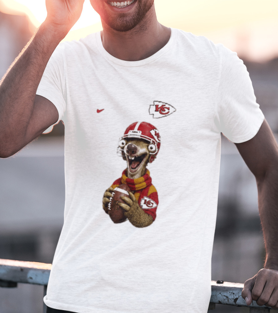 Sid The Sloth Kansas City Chiefs Helmet Football Fanatic T-Shirt