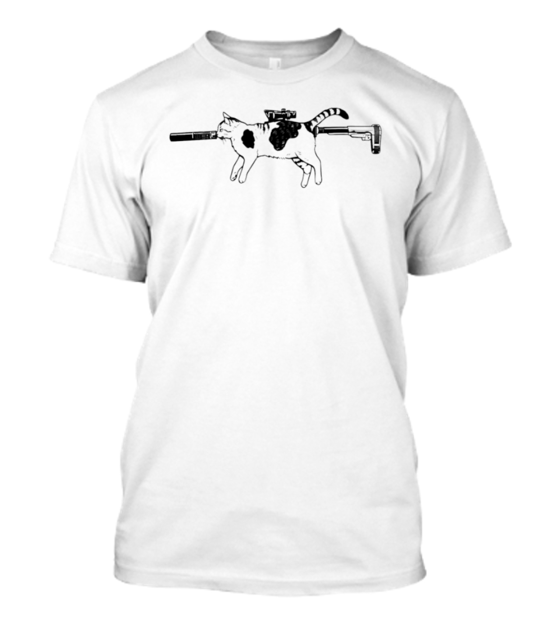 Silent Purr Feline Sniper Scope Suppressor Cat T-Shirt