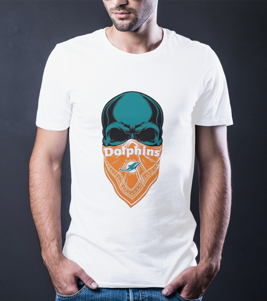 Miami Dolphins Skull Bandana With Team T-Shirt
