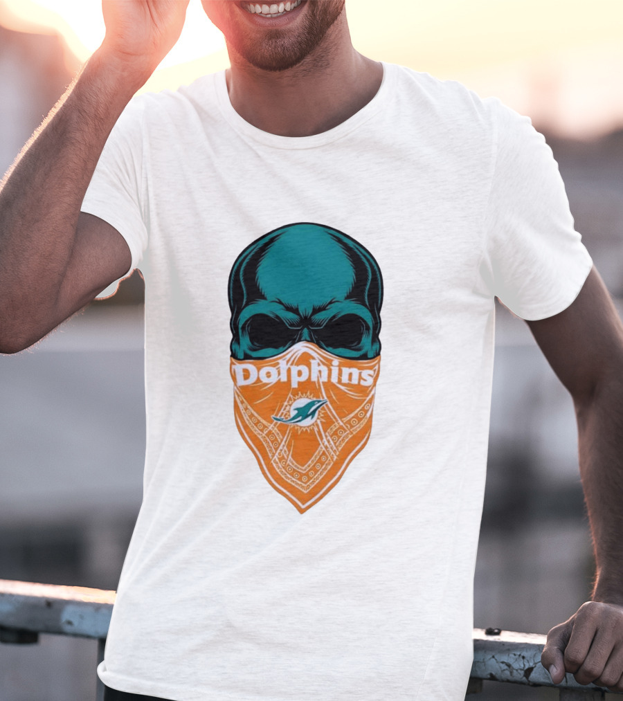 Miami Dolphins Skull Bandana With Team T-Shirt