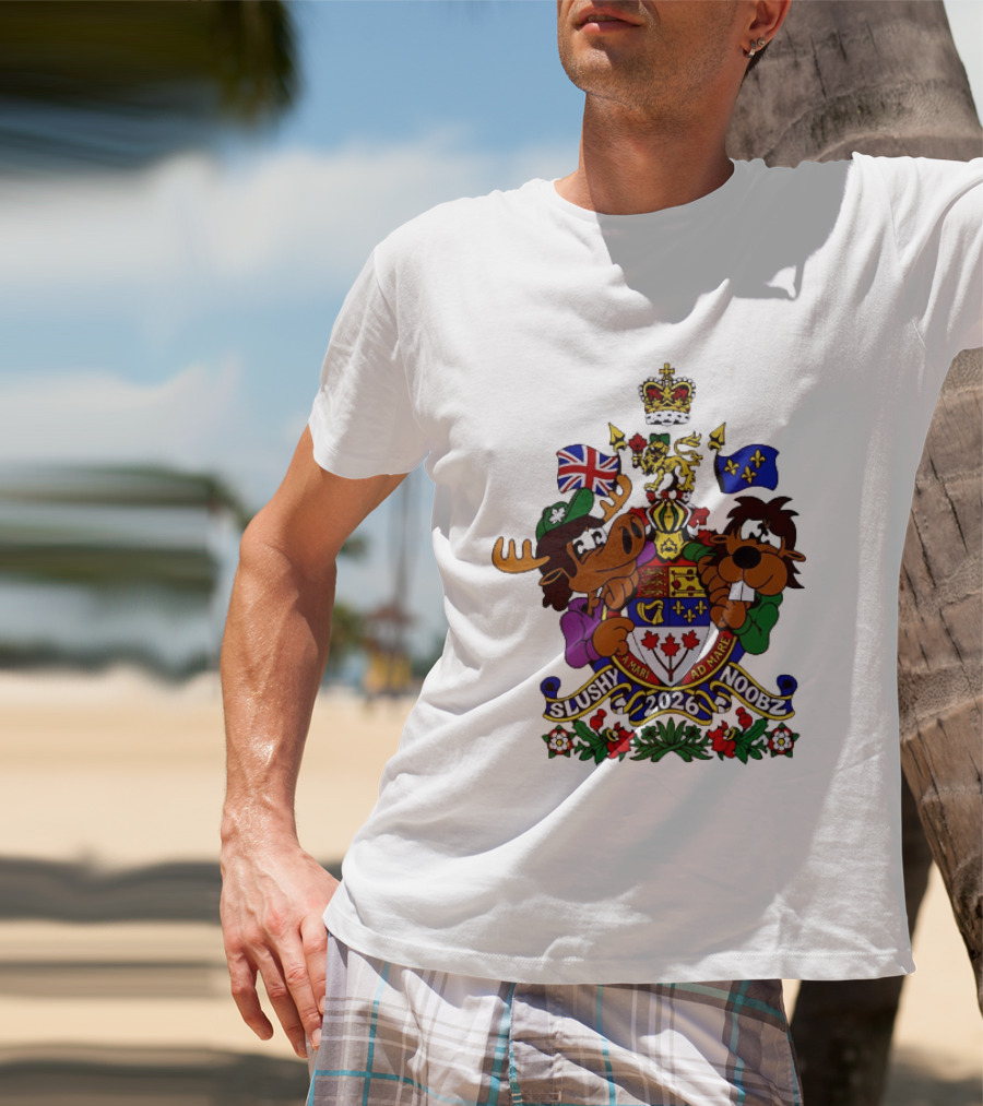 Slushy Noobz Canadian Crest Moose And Beaver 2026 T-Shirt