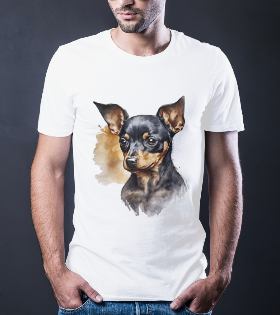Miniature Pinscher Dog Watercolor T-Shirt