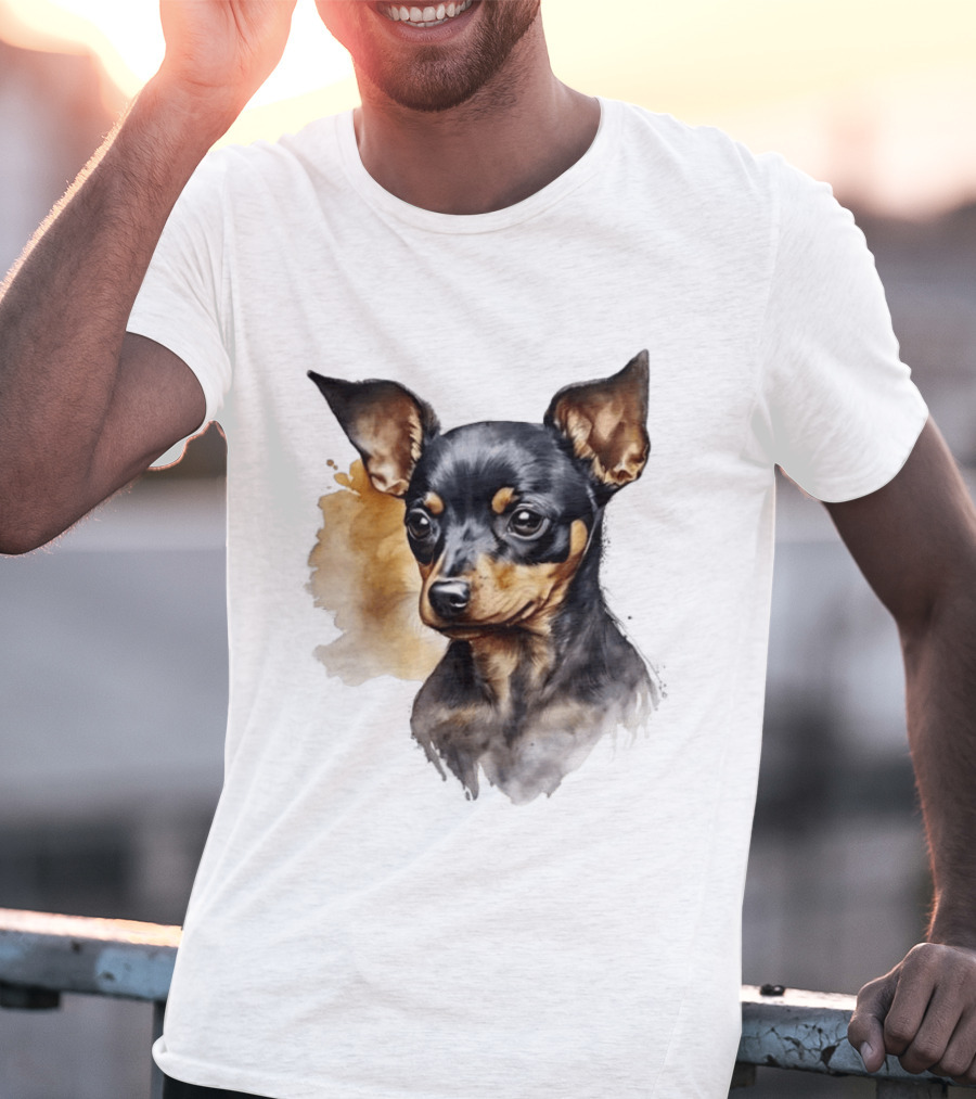 Miniature Pinscher Dog Watercolor T-Shirt