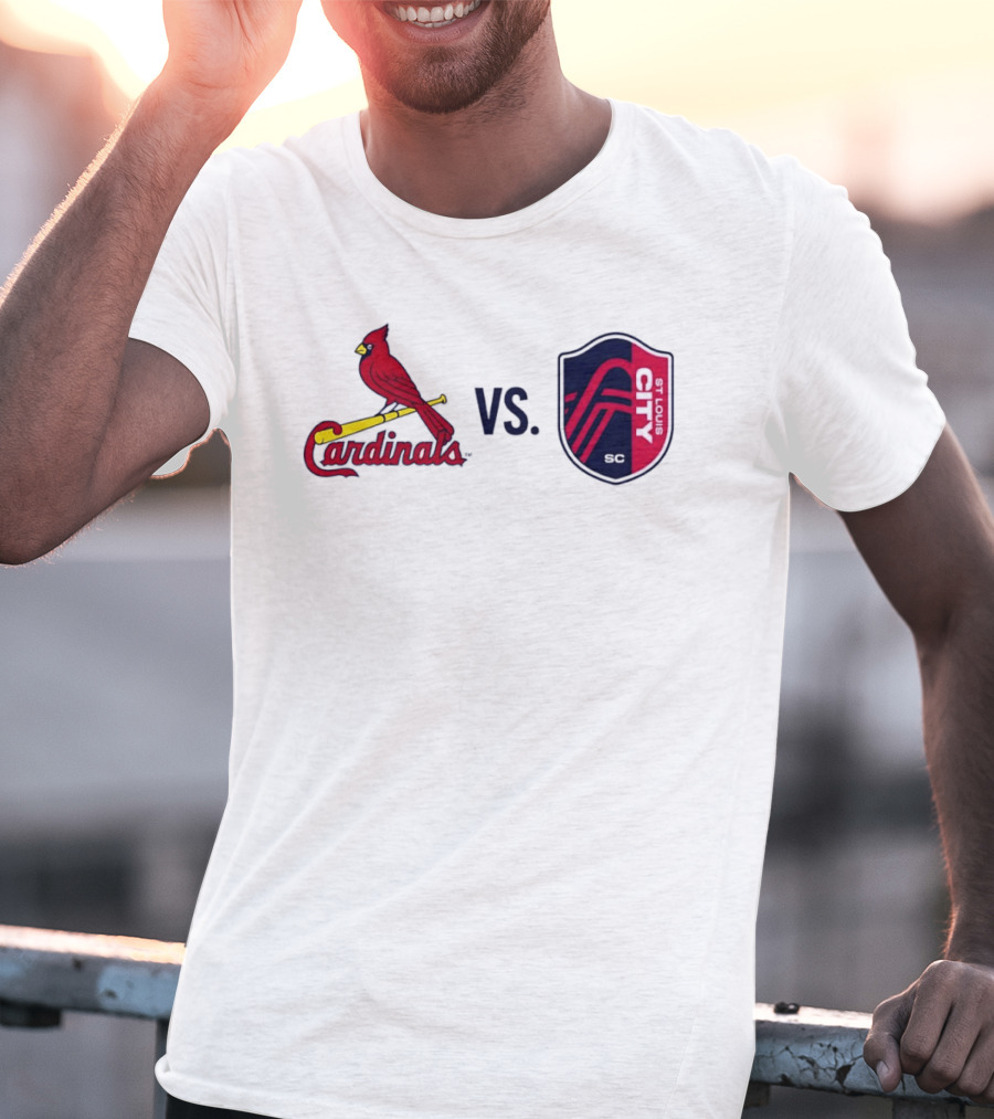 St Louis Cardinals Vs St Louis City SC Matchup T-Shirt