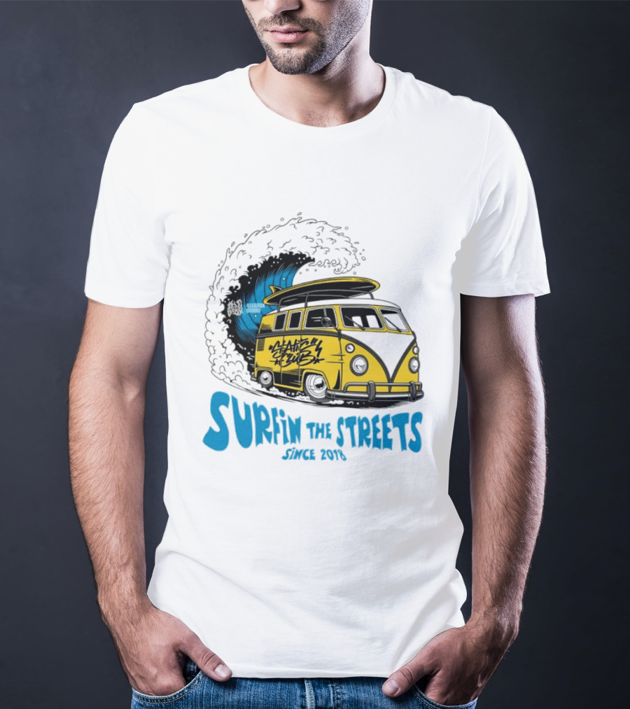 Static Club Volkswagen Bus Surfing Adventure Surfin The Streets Since 2018 T-Shirt